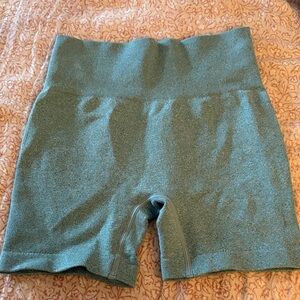 Women's High-Waisted Teal Biker Shorts